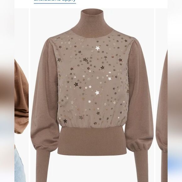 MaceyBeaded Star Turtleneck sweater, size S - Picture 3 of 5